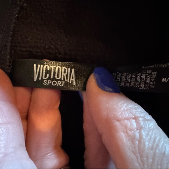 Victoria Sport elastic Waist Women’s Black Sweatpants Elastic Hem Pockets Sz M - Picture 10 of 10